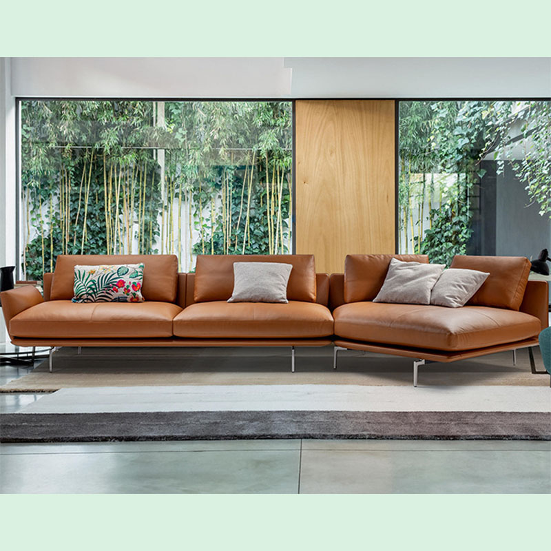 Synthetic leather recliner sectional sofa with latest design