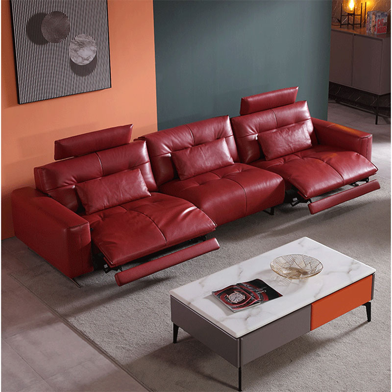 Functional genuine leather sofa combination sold at the cost price