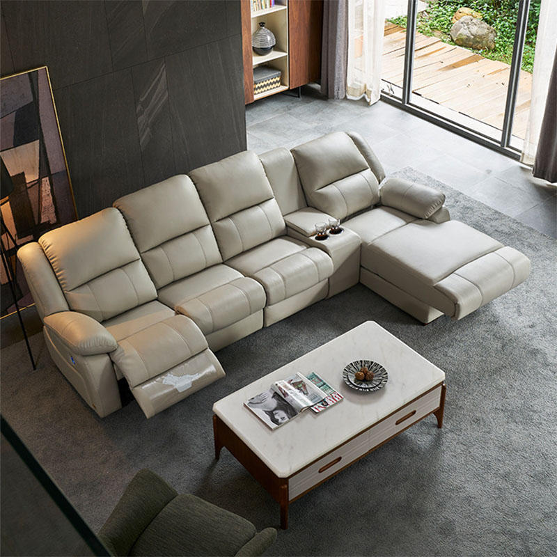 Electric sectional nappa leather sofa chair 