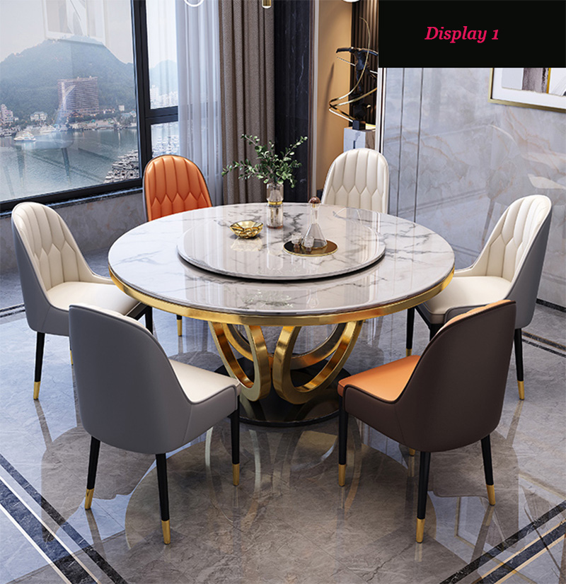 Marble table round table for dining room 