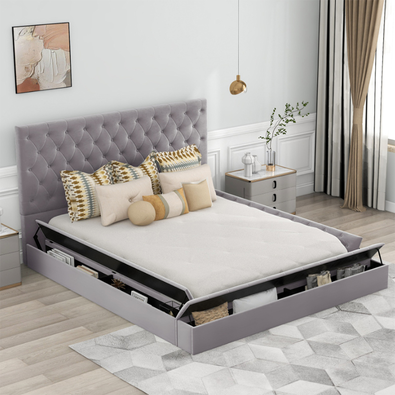 New design bed frame and mattress with storage space 