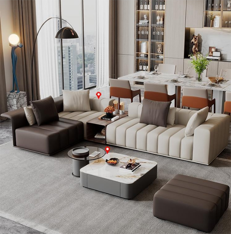 Living room module synthetic leather sofa couch 